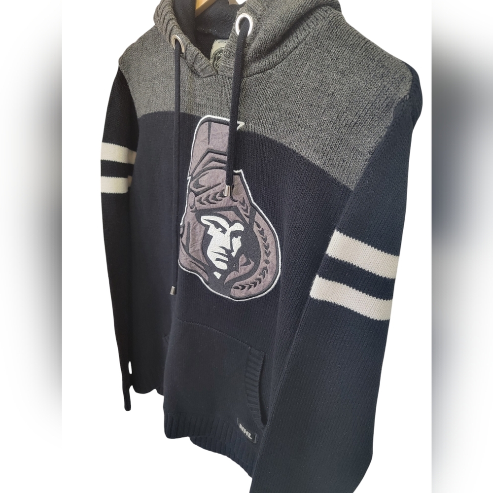 NHL by ILANCO Ottawa Senators Knit Hoodie Black Sens Pullover Sweater Me… - Picture 7 of 16